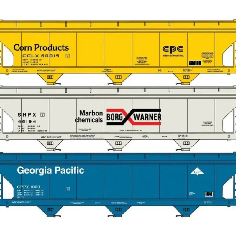 Accurail, HO Scale, 8137, ACF 47' 3-Bay Center-Flow Covered Hopper Kit, Georgia Pacific, 1003 - Model Train Junction: Quality Parts and Art Supplies Sale