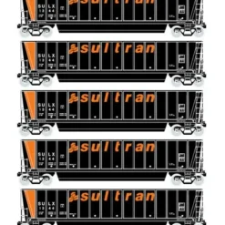 Trains|Athearn 94940 HO RTR Bathtub Gondola w/Load, Sultran #3 (5) - Model Train Junction: Quality Parts and Art Supplies