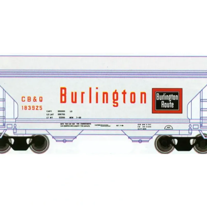 Trains|Atlas 39265 N Scale CB&Q 2-Bay Centerflow Hopper #183925 - Model Train Junction: Quality Parts and Art Supplies