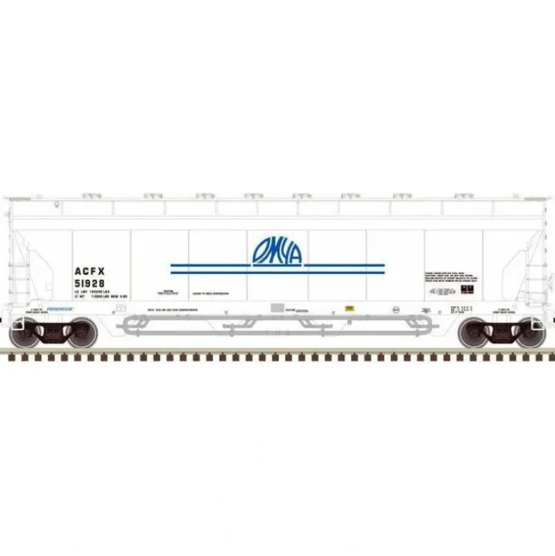 Atlas Master Line, HO Scale, 20006279, 5701 Pressureaide Hopper, OMYA, #51761 - Model Train Junction: Quality Parts and Art Supplies