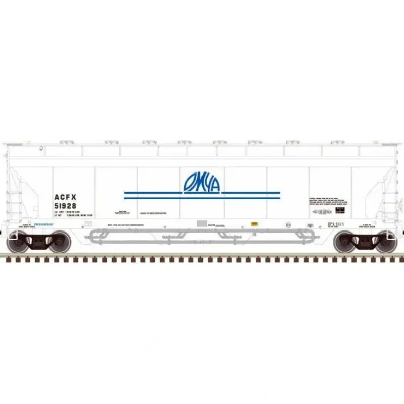 Atlas Master Line, HO Scale, 20006280, 5701 Pressureaide Hopper, OMYA, #51928 - Model Train Junction: Quality Parts and Art Supplies Sale
