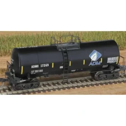 Atlas Master Line, N Scale, 50006454, Trinity 17,600 Gallon Corn Syrup Tank Car, ADM (Leaf And Conspicuity Stripes) #17283 - Model Train Junction: Quality Parts and Art Supplies Clearance