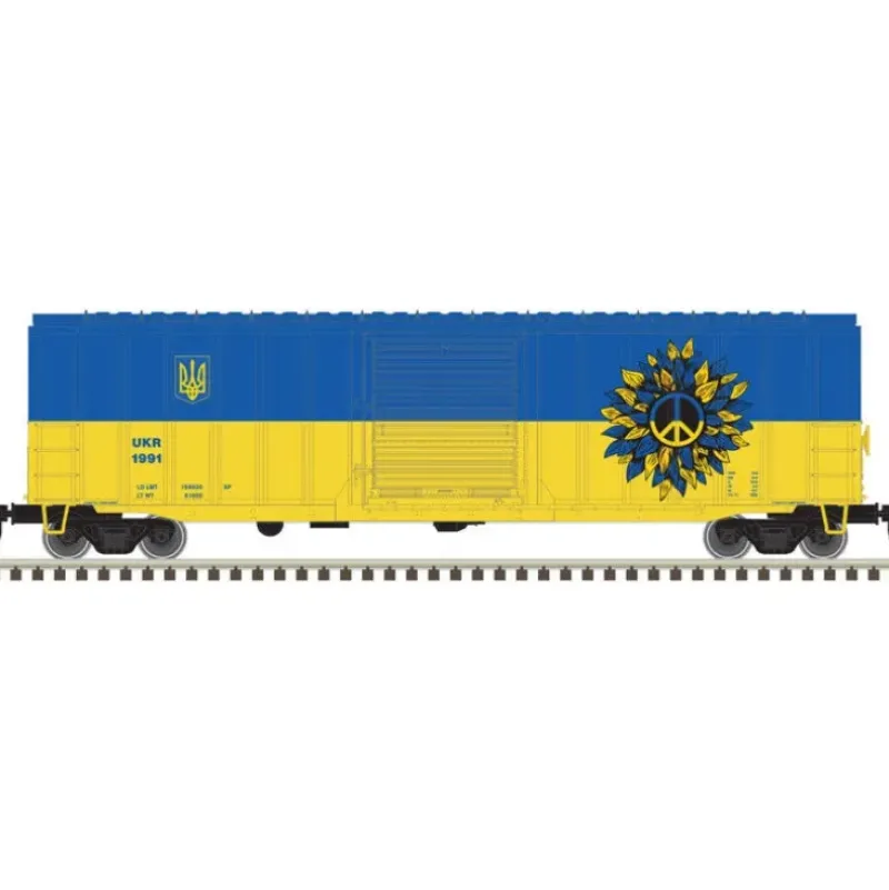 N Scale Boxcar*Atlas Trainman N 50006268 50' 6" Box Car, 2022 Ukraine Peace Car #1991 - Model Train Junction: Quality Parts and Art Supplies