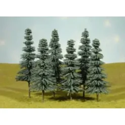 Trains|Bachmann 32012 HO Scene Scapes 5"- 6" Blue Spruce Trees (Set of 6) - Model Train Junction: Quality Parts and Art Supplies