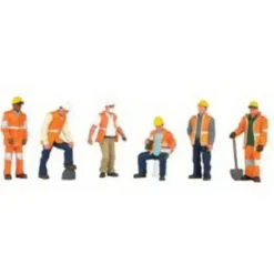 Trains|Bachmann 33156 O Scale Scene Scapes Maintenance Worker Figures (Set of 6) - Model Train Junction: Quality Parts and Art Supplies