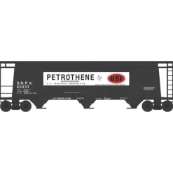 Bowser, 38165, N Scale, 3-Bay Cylindrical Covered Hopper, U S Industrial Petrothene, #60433 - Model Train Junction: Quality Parts and Art Supplies Outlet
