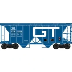Bowser, HO Scale, 42753, 70-Ton 2-Bay Covered Hopper, Grand Trunk, #113708 - Model Train Junction: Quality Parts and Art Supplies New