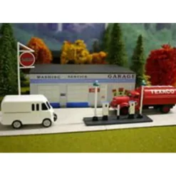 Trains|Imex 6107 HO Scale Perma-Scene Gas Station - Model Train Junction: Quality Parts and Art Supplies