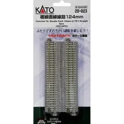 Trains*Kato 20-023 N 4-7/8" Concrete Tie Double Straight UniTrack 124 mm (Pack of 2) - Model Train Junction: Quality Parts and Art Supplies
