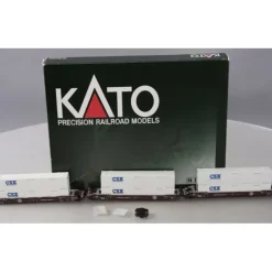 Trains*Kato 106-6125 N Scale BNSF Gunderson Double Stack Cars (Pack of 3) - Model Train Junction: Quality Parts and Art Supplies
