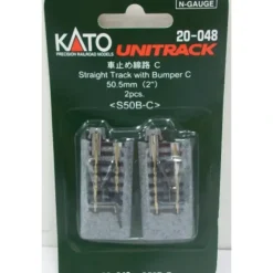 Trains*Kato 20-048 N Scale 2" Straight UniTrack with Bumper C 2" 50.5 mm (Pack of 2) - Model Train Junction: Quality Parts and Art Supplies
