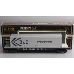 Trains*K-Line K69010 O Gauge Baltimore & Ohio Flatcar with Container #69010 EX/Box - Model Train Junction: Quality Parts and Art Supplies