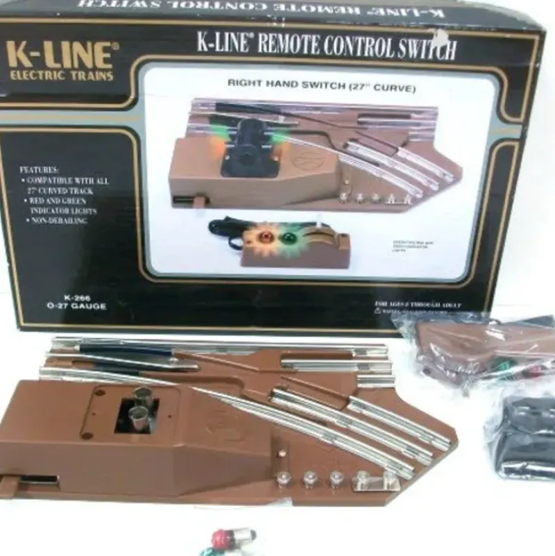 Trains*K-Line K-0266 O-27 Gauge 27" Right Hand Remote Control Switch Turnout - Model Train Junction: Quality Parts and Art Supplies