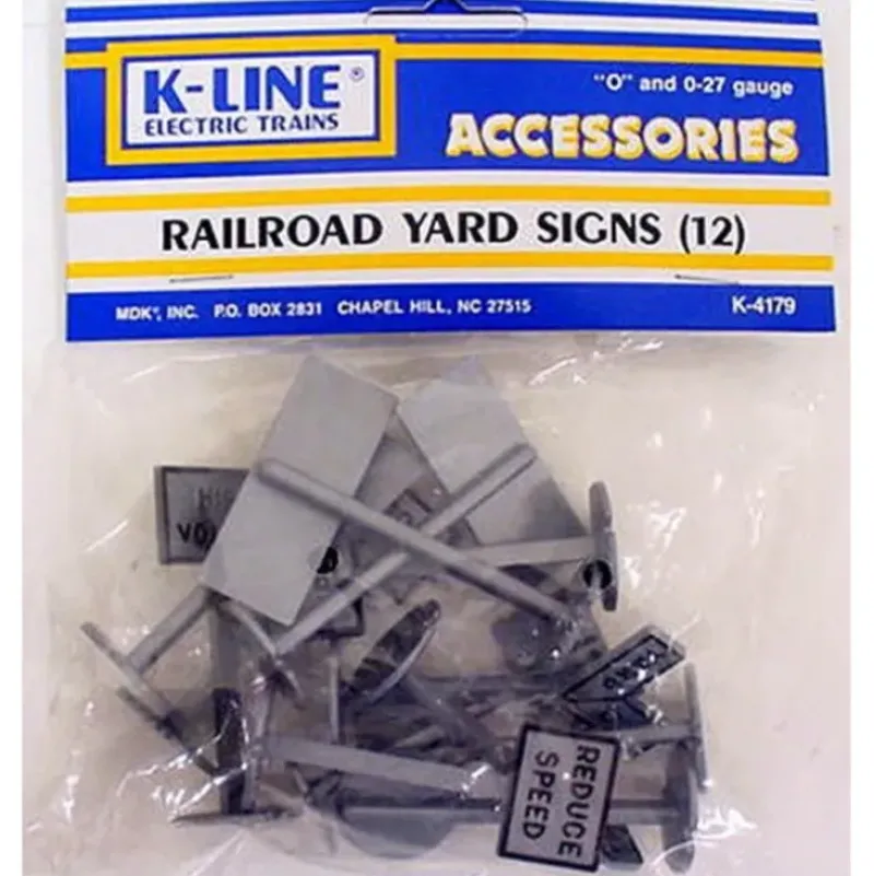 Trains*K-Line K4179 O/O27 Railroad Yard Signs (Pack of 12) - Model Train Junction: Quality Parts and Art Supplies