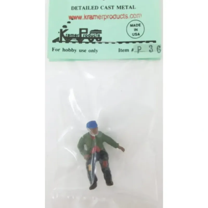 Trains*Kramer P36 O-Scale Seated Hobo with Beard Figure - Model Train Junction: Quality Parts and Art Supplies