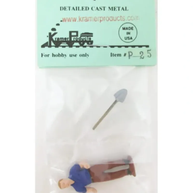 Trains*Kramer P25 O-Scale Standing Workman & Shovel - Model Train Junction: Quality Parts and Art Supplies
