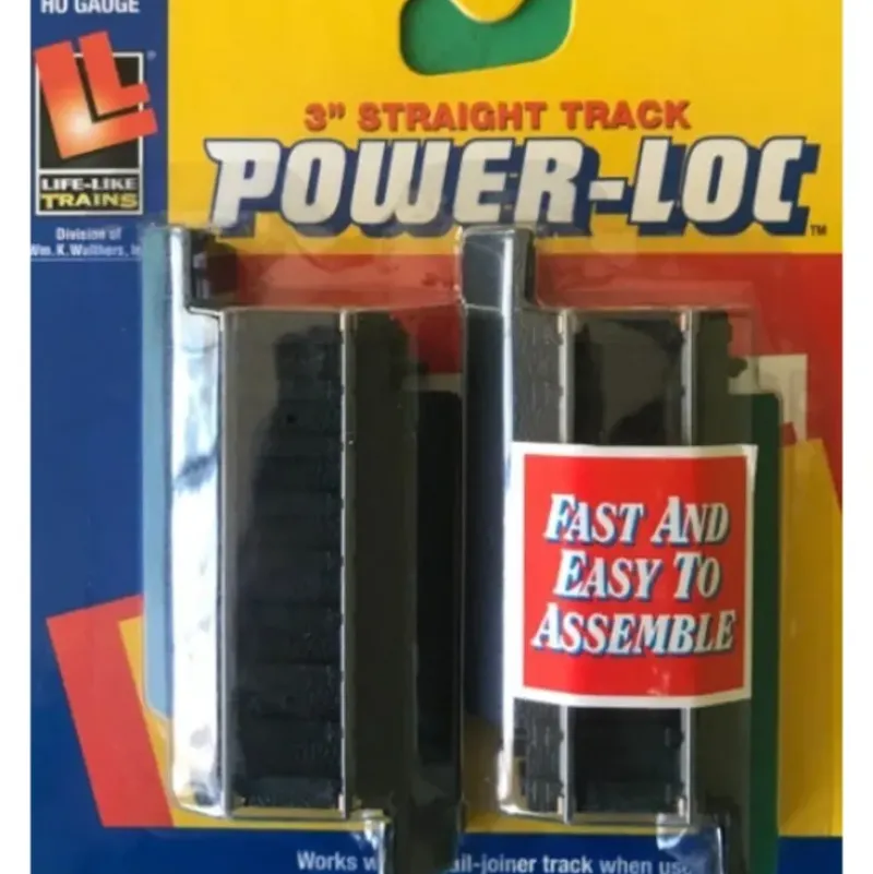 Trains*Life Like 21317 HO 3" Power-Loc Straight Track (Pack of 4) - Model Train Junction: Quality Parts and Art Supplies