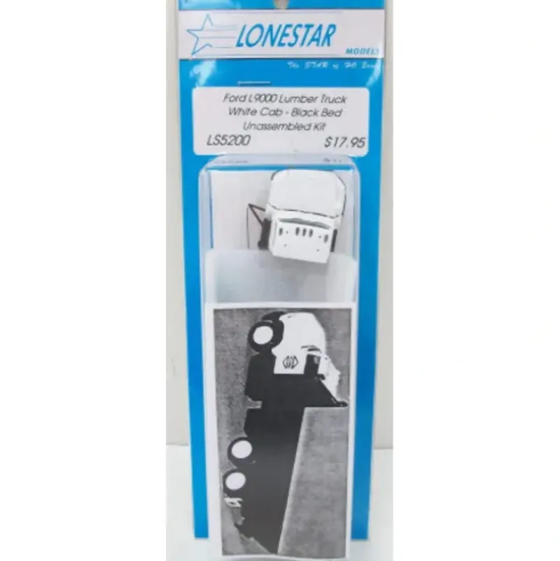 Trains*Lonestar Models LS5200 HO Ford 9000 Lumber Truck White Cab-Black Bed Kit - Model Train Junction: Quality Parts and Art Supplies