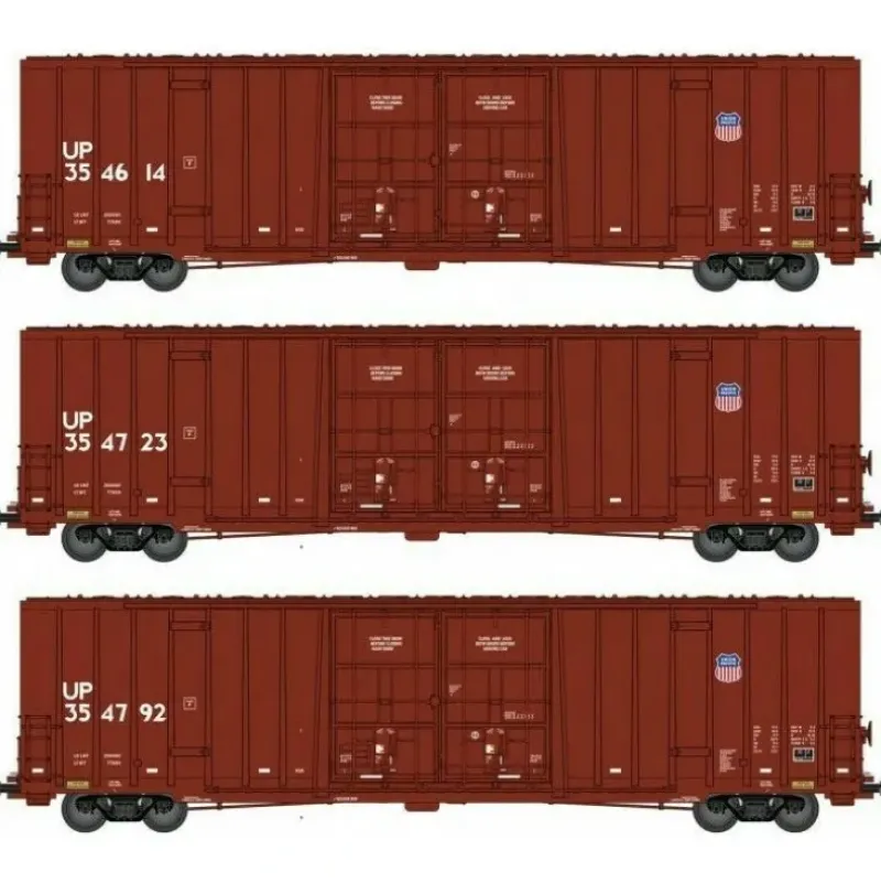 Micro-Trains, N Scale, 993 02 150, 60' Rib Side High-Cube Double Plug Box Car, Union Pacific (3-Pack) - Model Train Junction: Quality Parts and Art Supplies Discount