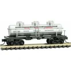 Micro-Trains, N Scale, 06600130, 3 Dome Tank Car, Grape to Glass Series, 'Petri Wine Co.' Rd, # 904, Car #8 - Model Train Junction: Quality Parts and Art Supplies Outlet