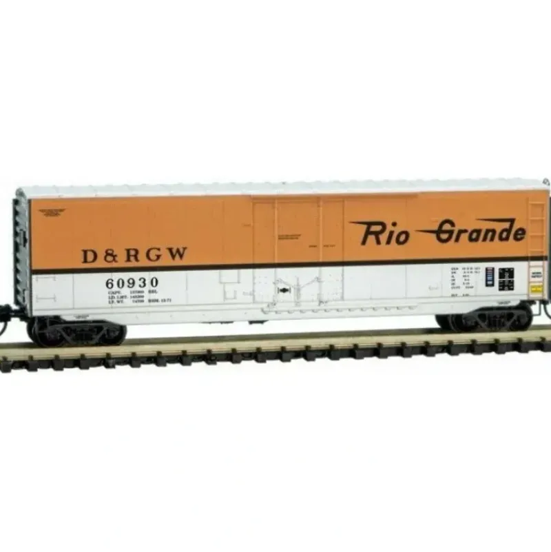 Micro-Trains, N Scale, 03800562, 50' Standard Box Car With Plug Door And No Roofwalk, Denver And Rio Grande Western, #60930 - Model Train Junction: Quality Parts and Art Supplies Sale