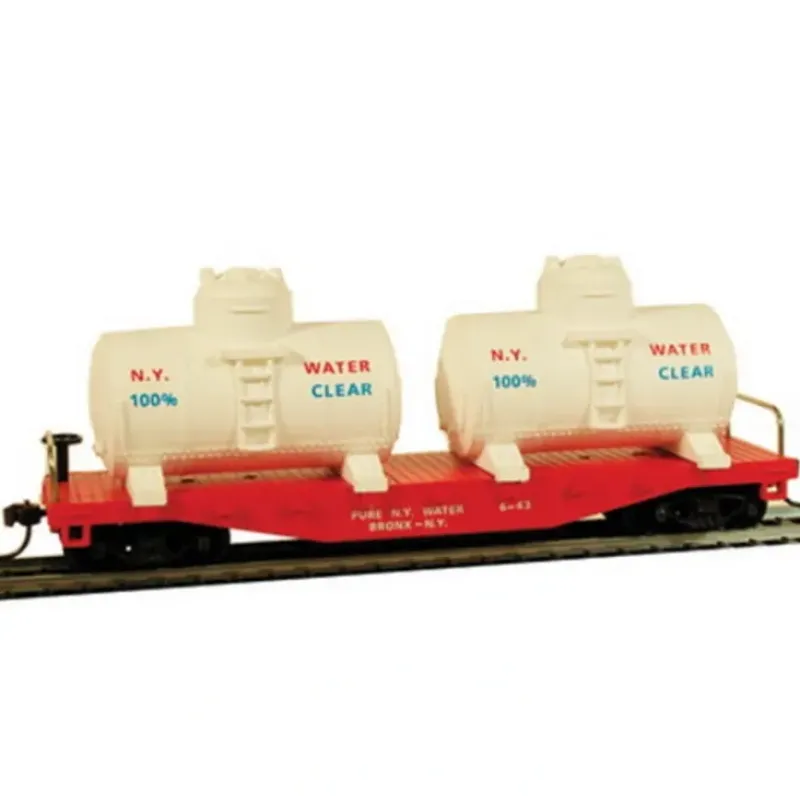 Trains*Model Power 98163 40' Flat w/Tanks Water - Model Train Junction: Quality Parts and Art Supplies