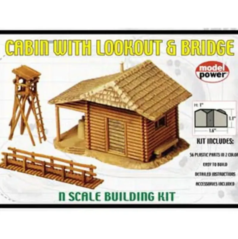 Trains*Model Power 1582 Cabin w/Lookout & Brdg Kt - Model Train Junction: Quality Parts and Art Supplies