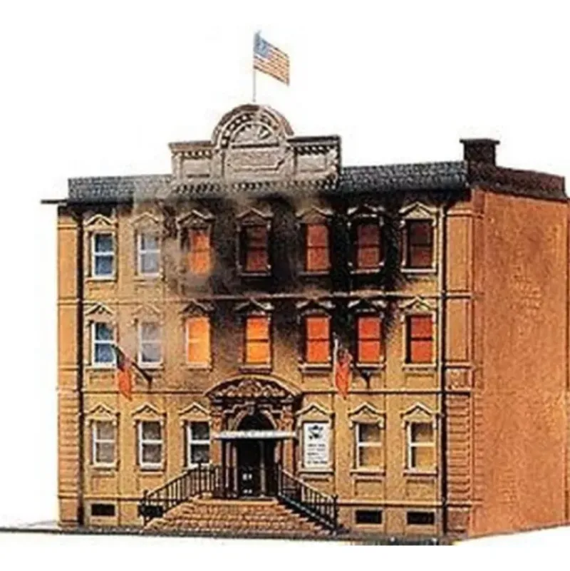 Trains*Model Power 470 HO Scale IRS on Fire Building Kit - Model Train Junction: Quality Parts and Art Supplies
