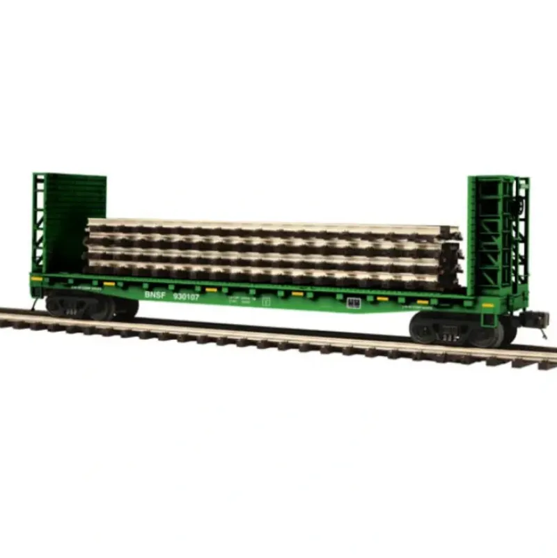 Trains*MTH 20-98765 BNSF Bulkhead Flatcar w/4 ScaleTrax Sections - Model Train Junction: Quality Parts and Art Supplies