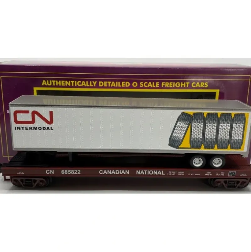Trains*MTH 20-98679 Canadian National Flat Car w/ 48' Trailer - Model Train Junction: Quality Parts and Art Supplies