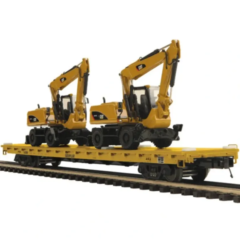 Trains*MTH 20-98682 Caterpillar 60' Flat Car with 2 CAT M316D Wheel Excavator Loaders - Model Train Junction: Quality Parts and Art Supplies