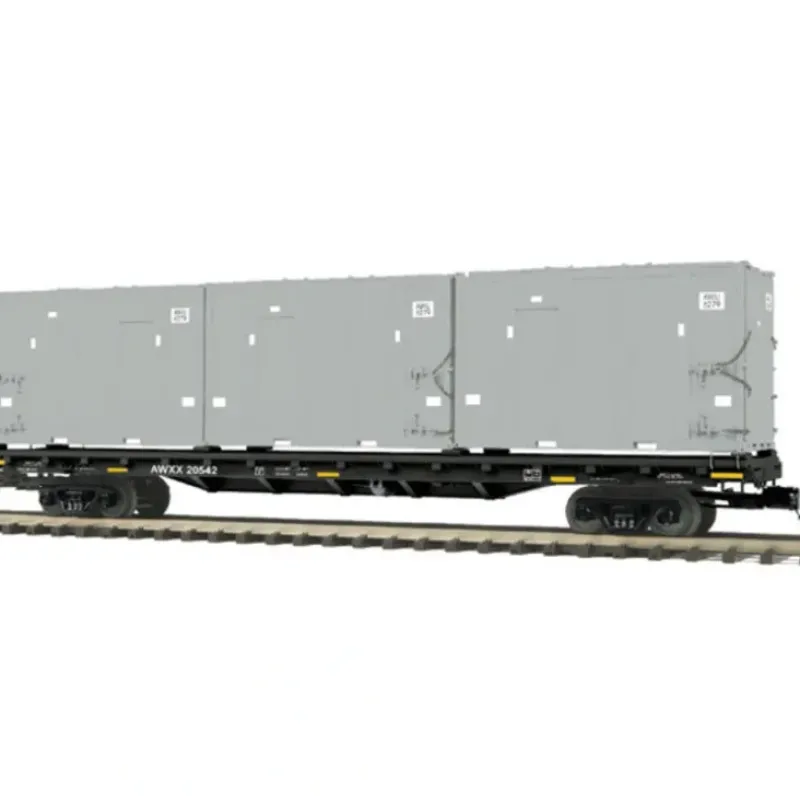 Trains*MTH 20-98674 East Carbon Development Gray 60' Flat Car w/Trash Containers - Model Train Junction: Quality Parts and Art Supplies