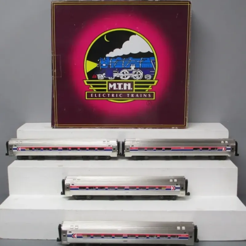 Trains*MTH 20-65142 O Amtrak Premier Amfleet Passenger Car Set (Set of 4) - Model Train Junction: Quality Parts and Art Supplies