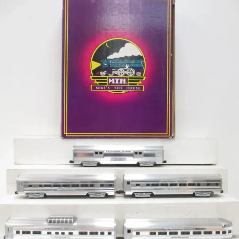 Trains*MTH 20-6004 O California Zephyr 60' Aluminum Passenger Car Set (Set of 5) - Model Train Junction: Quality Parts and Art Supplies