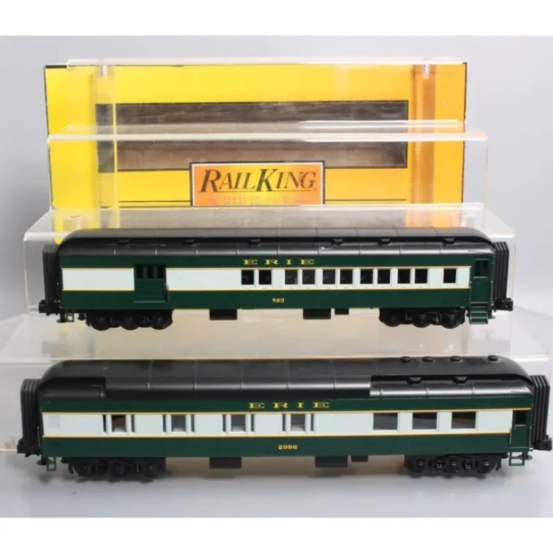 Trains*MTH 30-69068 O Erie RailKing 60 Madison Combo/Diner Car Set (Set of 2) - Model Train Junction: Quality Parts and Art Supplies