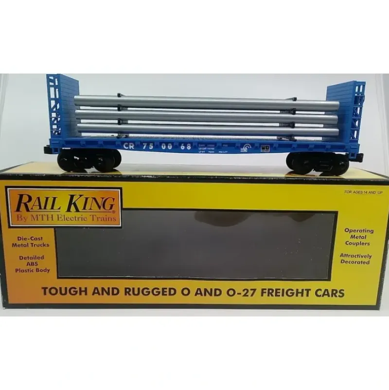 Trains*MTH 30-76316 O Gauge Conrail Flat Car with Bulkheads & Pipe Load - Model Train Junction: Quality Parts and Art Supplies
