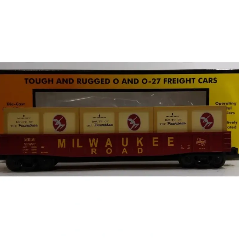Trains*MTH 30-72042 O Gauge Milwaukee Road Gondola Car #92492 w/Crates - Model Train Junction: Quality Parts and Art Supplies