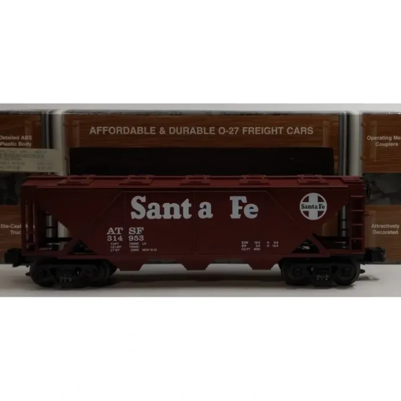 Trains*MTH 33-7504 O Gauge Santa Fe 3-Bay Covered Hopper #314953 EX/Box - Model Train Junction: Quality Parts and Art Supplies