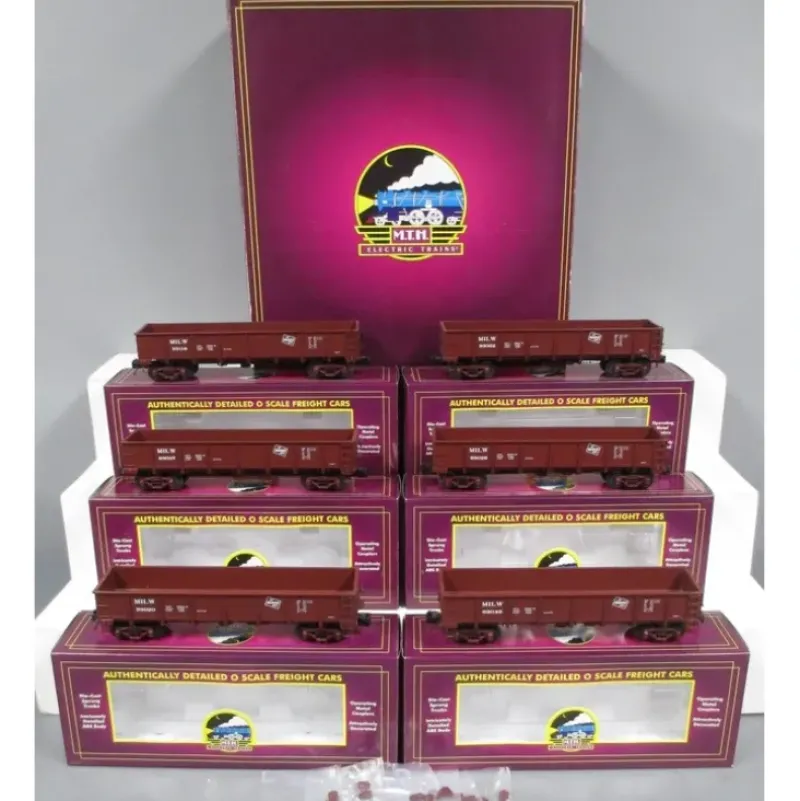 Trains*MTH 20-90513 O Milwaukee 55 Ton All Steel Drop Bottom Gondola Car Set (Set of 6) - Model Train Junction: Quality Parts and Art Supplies