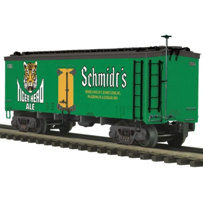 Trains*MTH 20-94342 O Schmidts Tiger Head Ale 36 Woodsided Reefer Car #1186 - Model Train Junction: Quality Parts and Art Supplies