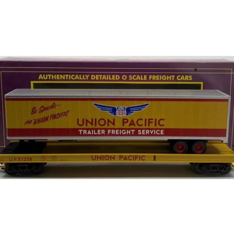 Trains*MTH 20-98171 O Union Pacific Flatcar w/48' Trailer #57258 LN/Box - Model Train Junction: Quality Parts and Art Supplies