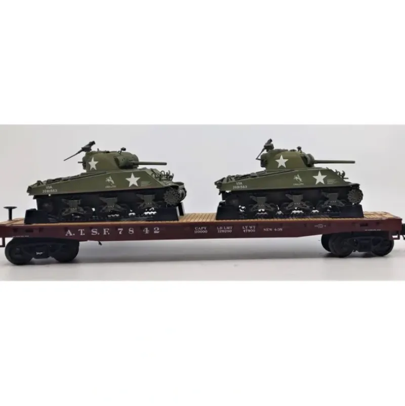 Trains*MTH 20-98639 Santa Fe Flat Car with 2 Sherman Tanks - Model Train Junction: Quality Parts and Art Supplies
