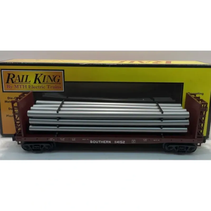 Trains*MTH 30-76360 Southern Flat Car w/Bulkheads & Pipe Load - Model Train Junction: Quality Parts and Art Supplies