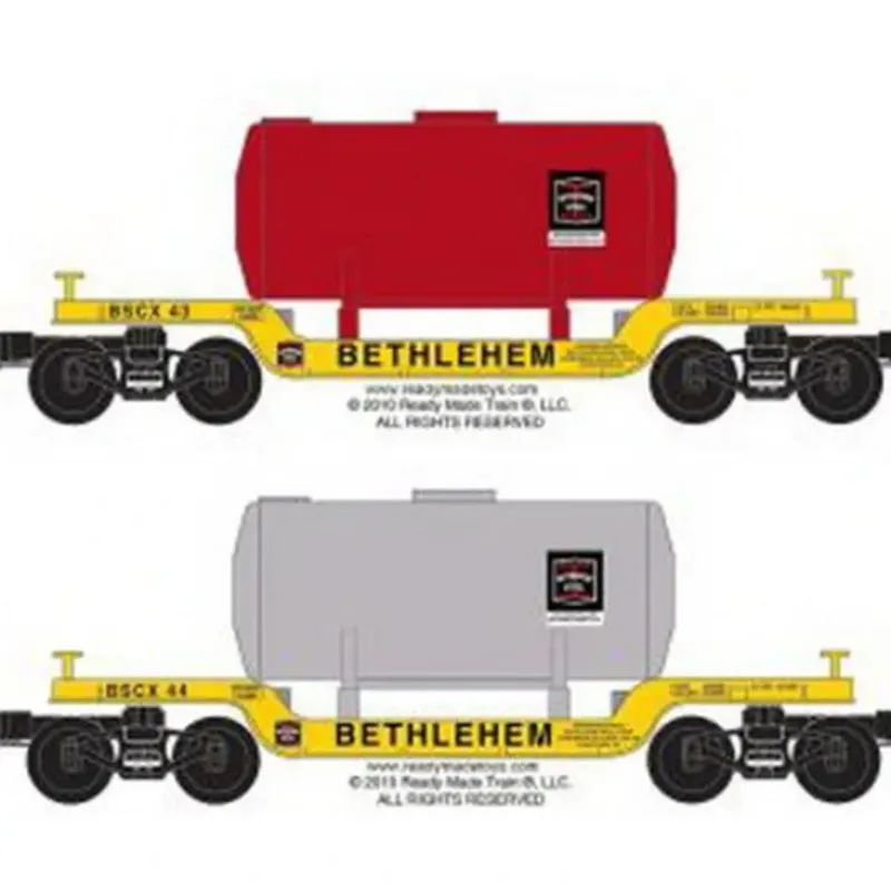 RMT 965192 Bethlehem Steel/Johnstown Depressed Center Flat Cars (Pack of 2) - Model Train Junction: Quality Parts and Art Supplies Clearance