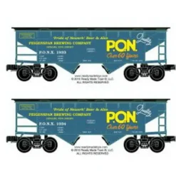 RMT 96393 O 2-Bay Cvd. Hopper Pride of Newark Beer/2pk - Model Train Junction: Quality Parts and Art Supplies Outlet