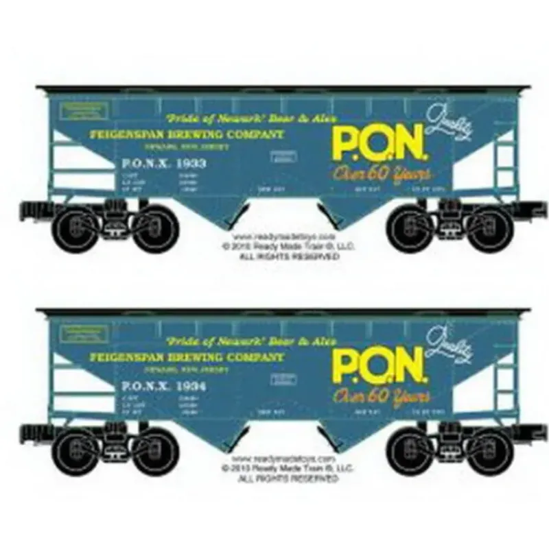 RMT 96393 O 2-Bay Cvd. Hopper Pride of Newark Beer/2pk - Model Train Junction: Quality Parts and Art Supplies Outlet