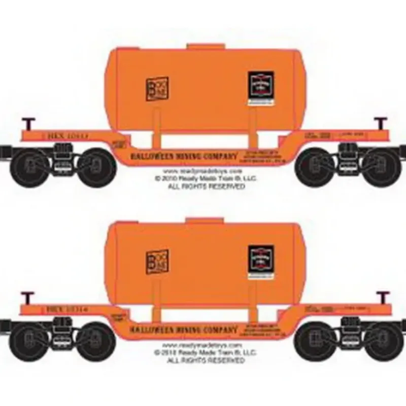RMT 96572 O Dep.Ctr.Flat Car Halloween/2pk - Model Train Junction: Quality Parts and Art Supplies Clearance
