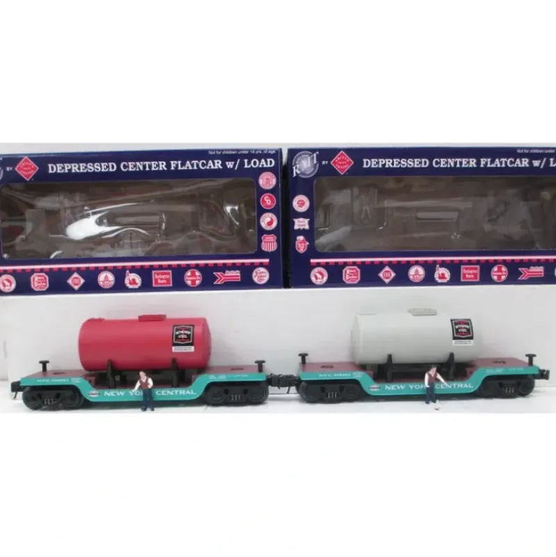 RMT 96521 O New York Central Depressed Flatcar (Set of 2) - Model Train Junction: Quality Parts and Art Supplies Hot