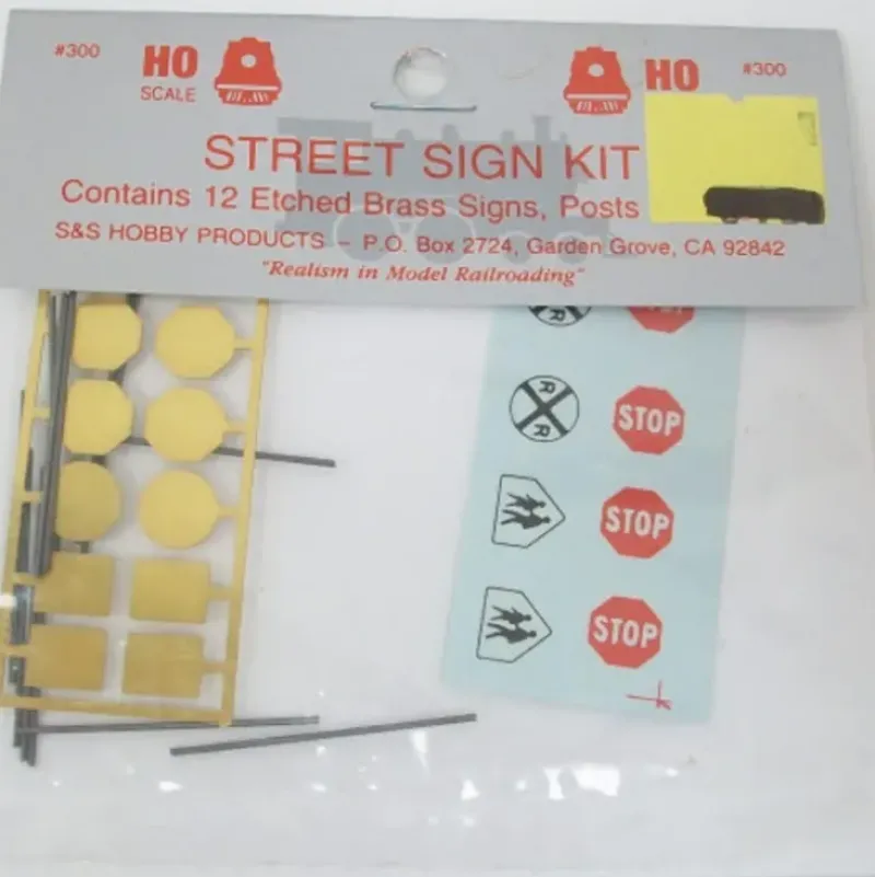 S & S Hobby Products 300 HO Stop Sign Kit (12) - Model Train Junction: Quality Parts and Art Supplies New