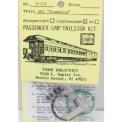 Tomar Industries 121 Champion Lighted Rect Tailsign Kit - Model Train Junction: Quality Parts and Art Supplies Outlet